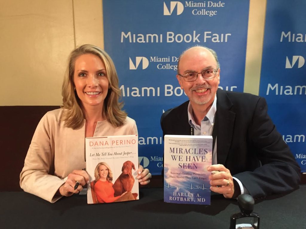 Dr. Harley Rotbart and Dana Perino at the Miami Book Fair